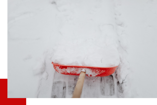 shovel in snow
