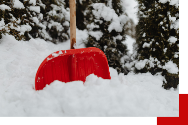 shovel in snow
