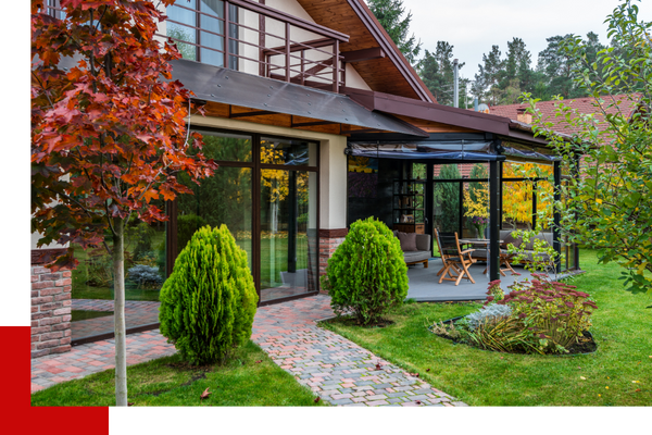 house with nicely kept backyard